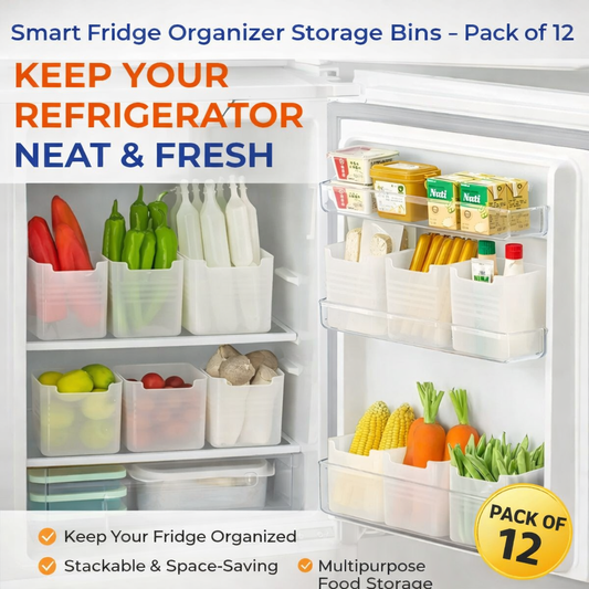 Refrigerator Organizer Storage Bins - PACK OF 12