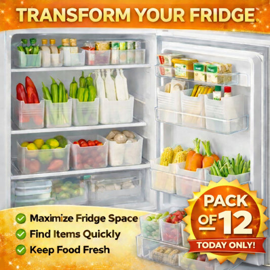 Refrigerator Organizer Storage Bins - PACK OF 12