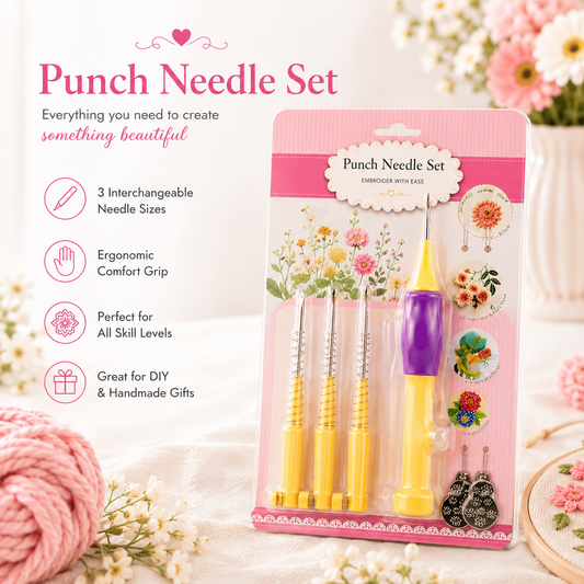 Punch Needle Embroidery Tool Kit for Beginners (3 Sizes)