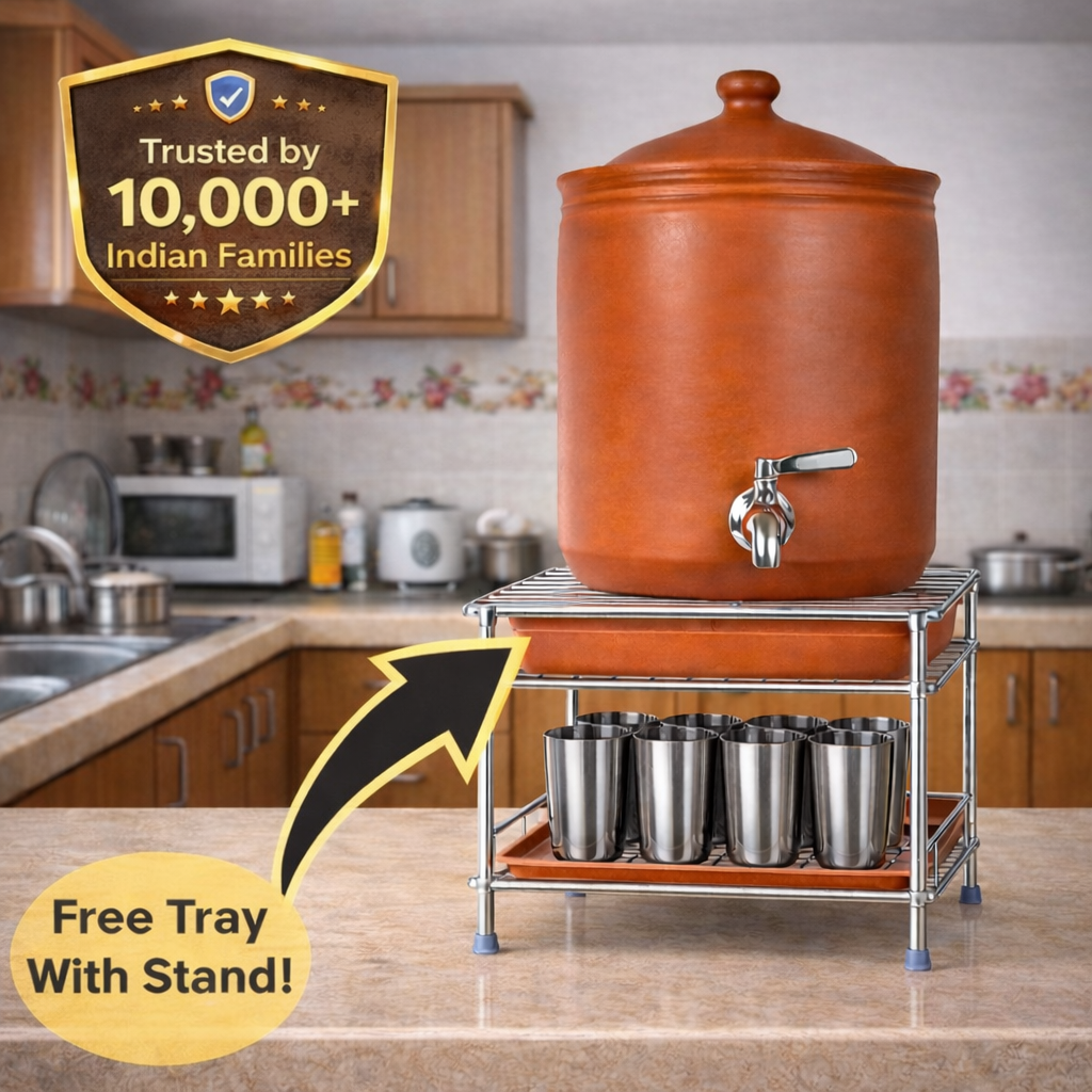 Premium Stainless Steel Matka Stand Set With Free Tray