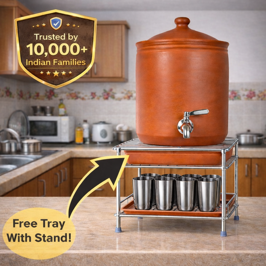 Premium Stainless Steel Matka Stand Set With Free Tray